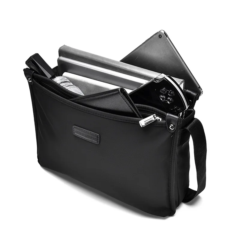 Tas Bahu PU Kasual Pria Baru Tas Selempang Komuter Oxford Trendi Vertikal Tas Kurir Kerja Bisnis Sederhana Modis