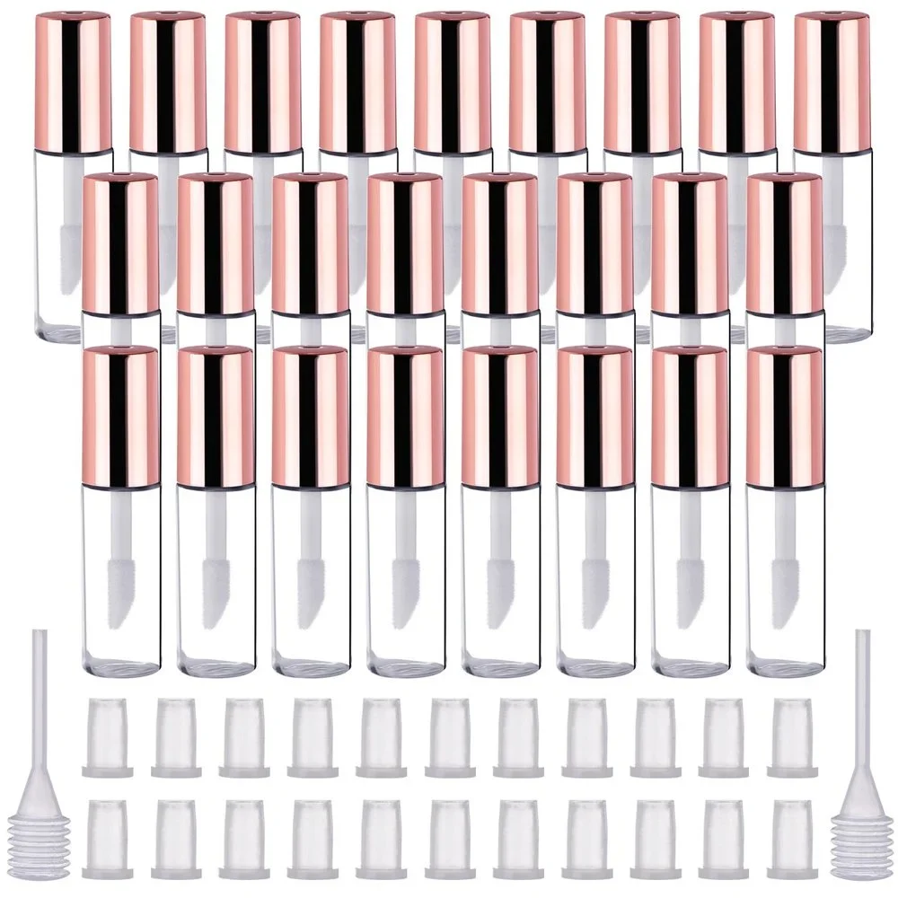 34PCS 1.2mL Mini Refillable Lip Gloss Tubes Containers with Rubber Inserts  for Travel Split Charging DIY Cosmetic Wholesale