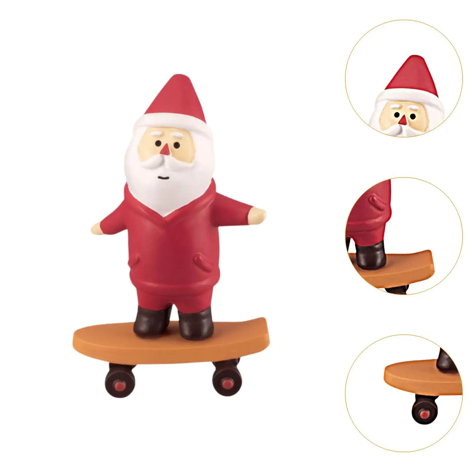 2Pcs Christmas Figurines Mini Santa Claus Statues Small Resin Cute Sculptures
