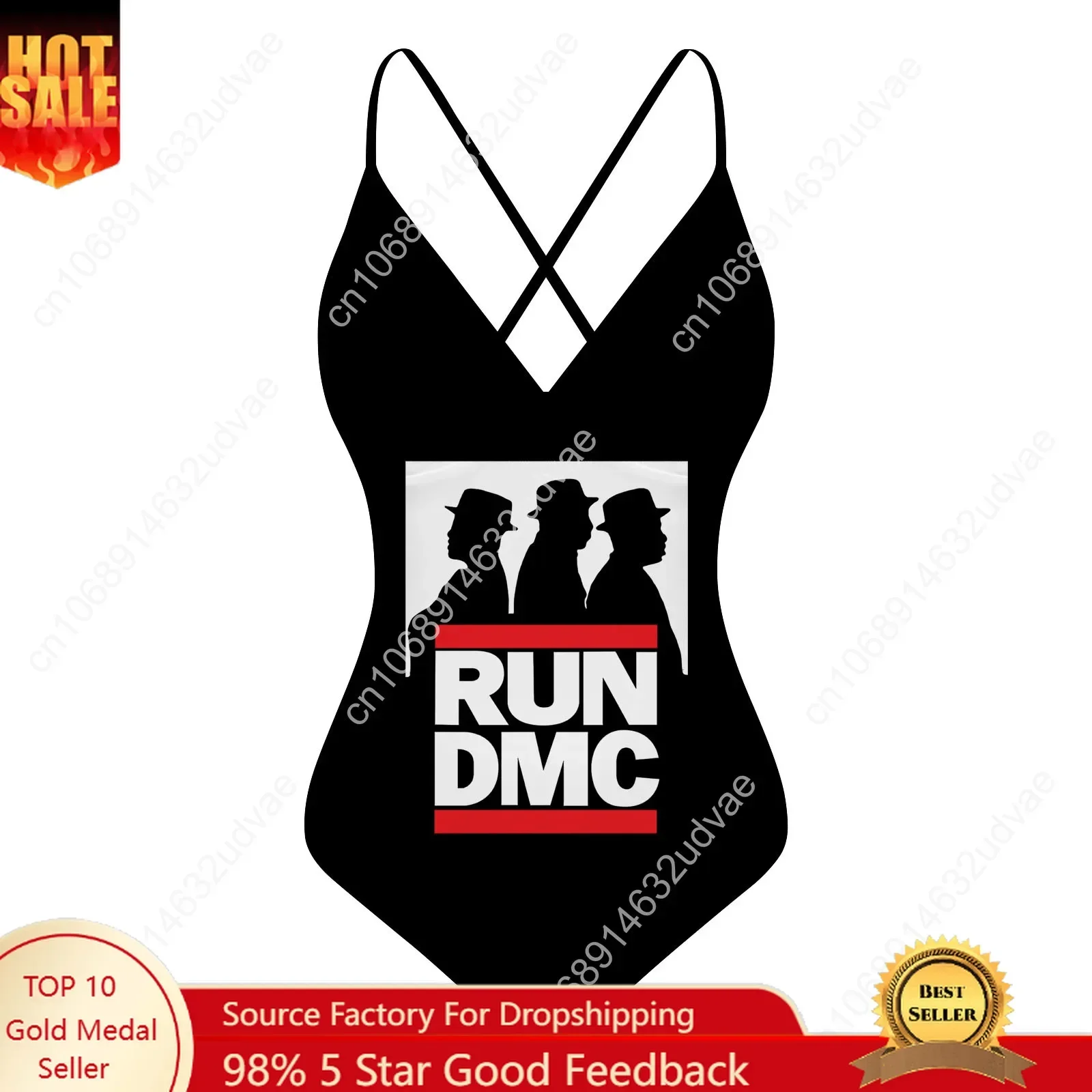Run DMC V-neck Halter Back Swimsuit Womens Bathing Suits Personalized Bikini Pool Party Swimwear Custom Made Beachwear