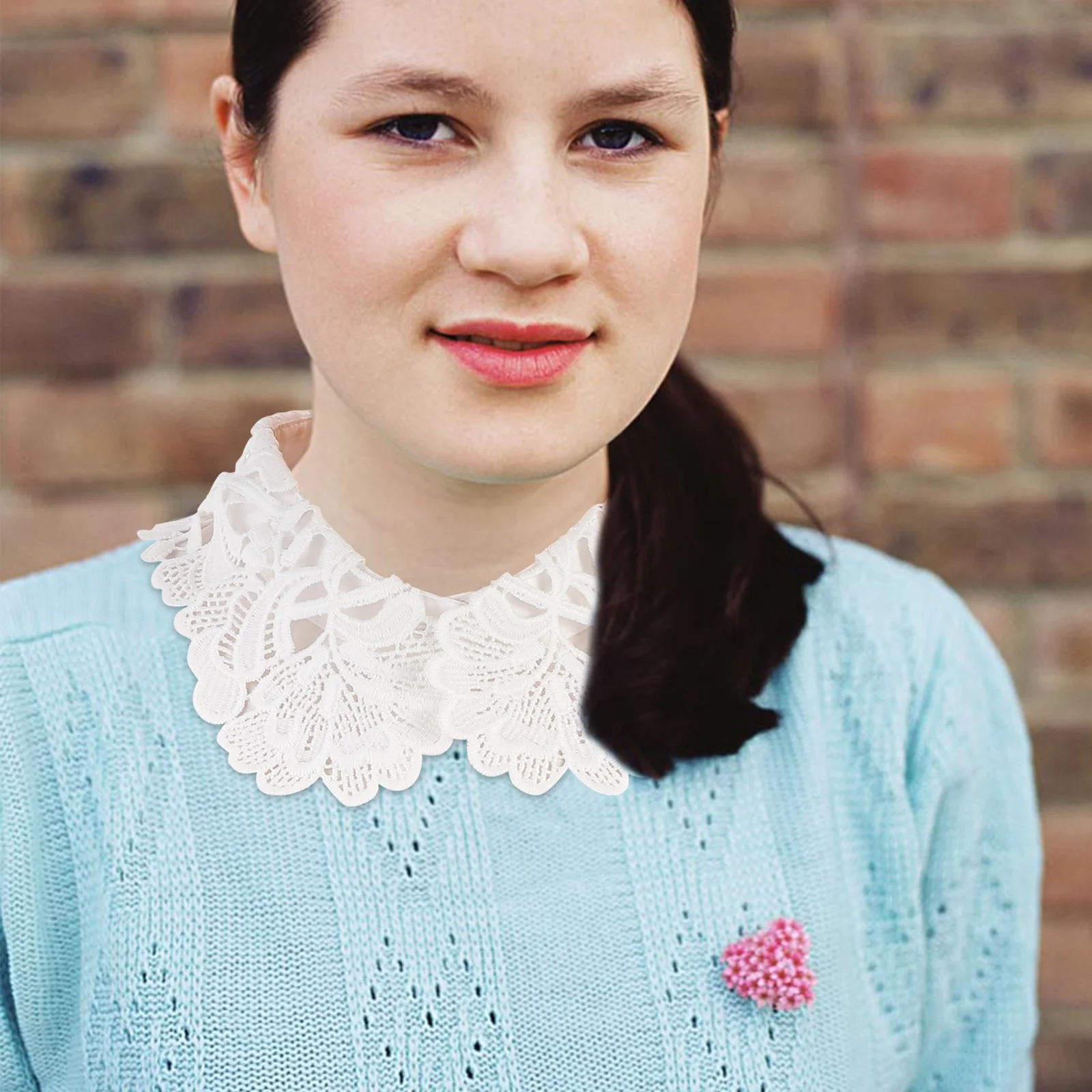 

Fake For Women Elegant Lace Detachable Blouse Shirt Collar Fashion False Collar Breathable Lightweight Accessory