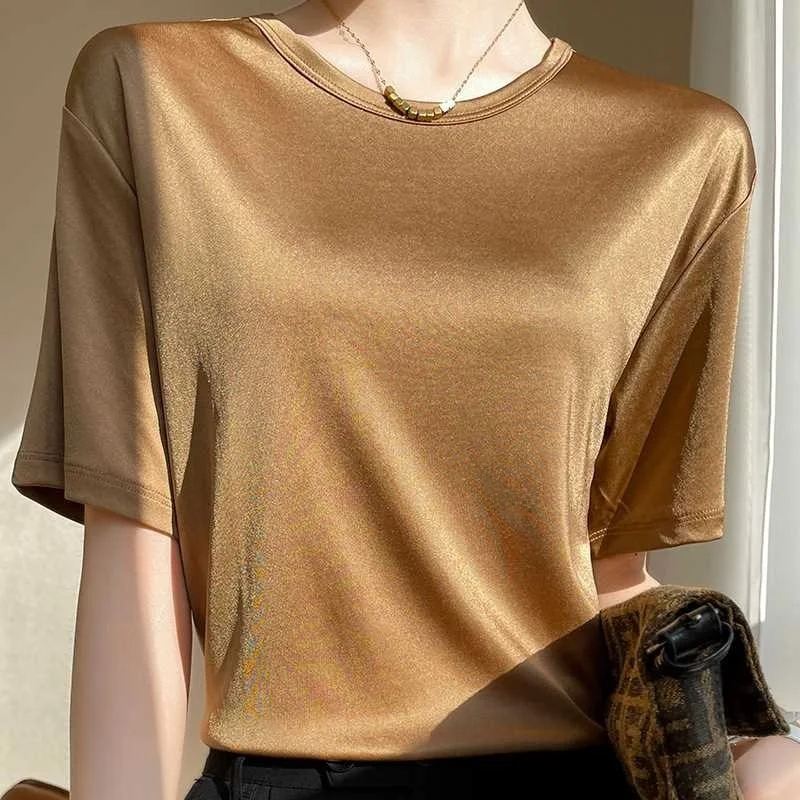 

Women's ort Sve T-irt Spring Summer New Cetic Cid Artistic Sle Color Fake Two-Piece Design Regular Sve Fit