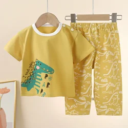 Summer Vest Boys Pajamas Sets Animal Cartoon Children's Dinosaur Pyjamas Sleepwear Kids Pajamas Toddler Girls Suit