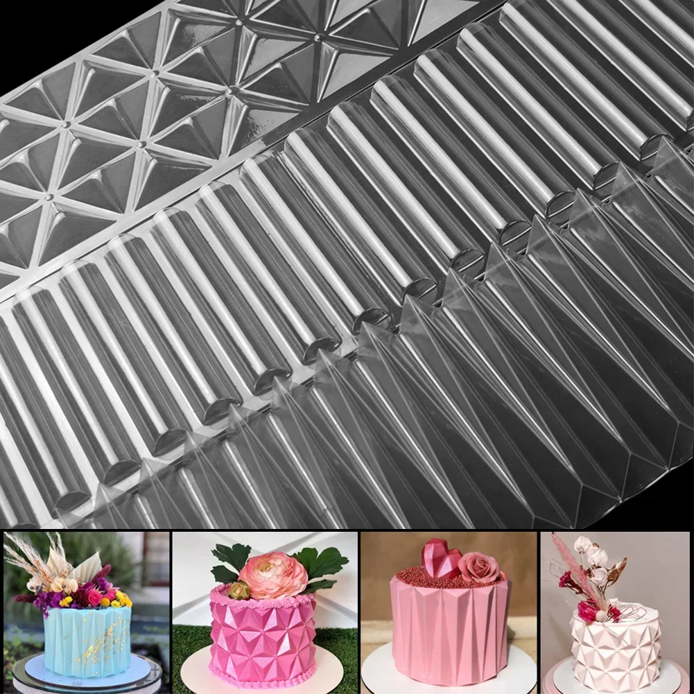 3D Origami Cake Wrap Mold Plastic Design Cake Border Cake Stencil Bakeware Chocolate Bakery Accessories