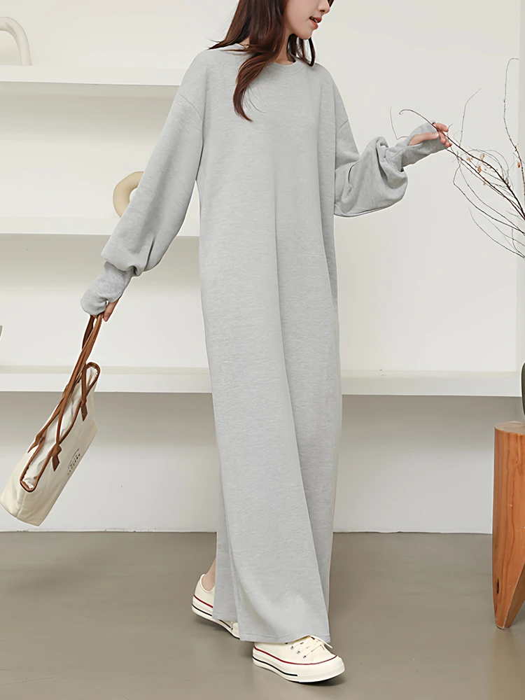 Ele Long Sve Sweat femme coupe ample minceur couleur genou longueur Dr coréen Sle décontracté Faion Dr