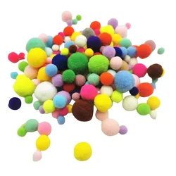 Warm Color Pompoms Gift Decoration Supplies Mix Size Pompon Children Crafts Toy Material Yarn Pom Pom Manualidades Diy Pompones