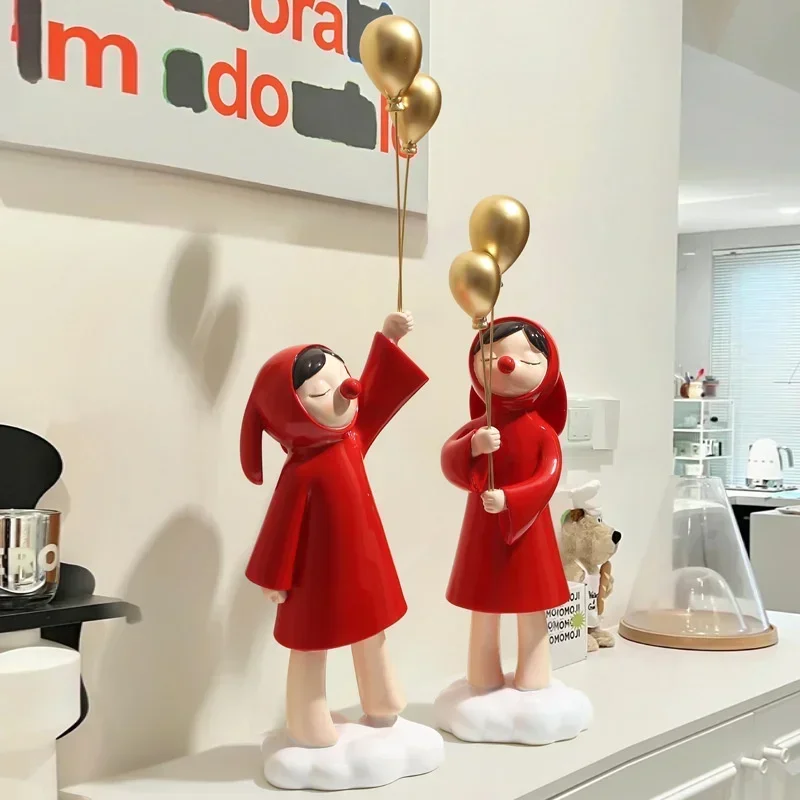 

Creative balloon girl home furnishings living room TV cabinet porch light luxury decoration office desktop decoration