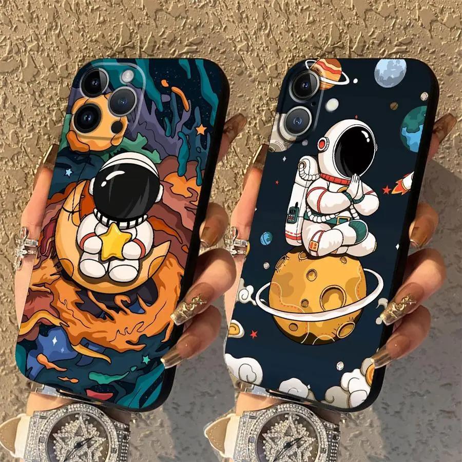 Case for Apple iPhone 17 Pro Max 14 XR XS MAX 11 15 Pro 7 8 12 16 13 Air Funda Phone Cover Fashion Astronaut Cute 