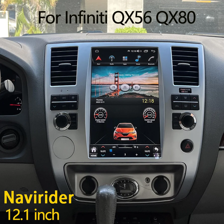 

12,1-дюймовый сенсорный экран Android 15 для Infiniti QX56 QX80 2008-2011: мультимедийный видеоплеер, стерео-головное устройство, GPS, CarPlay, Android Auto