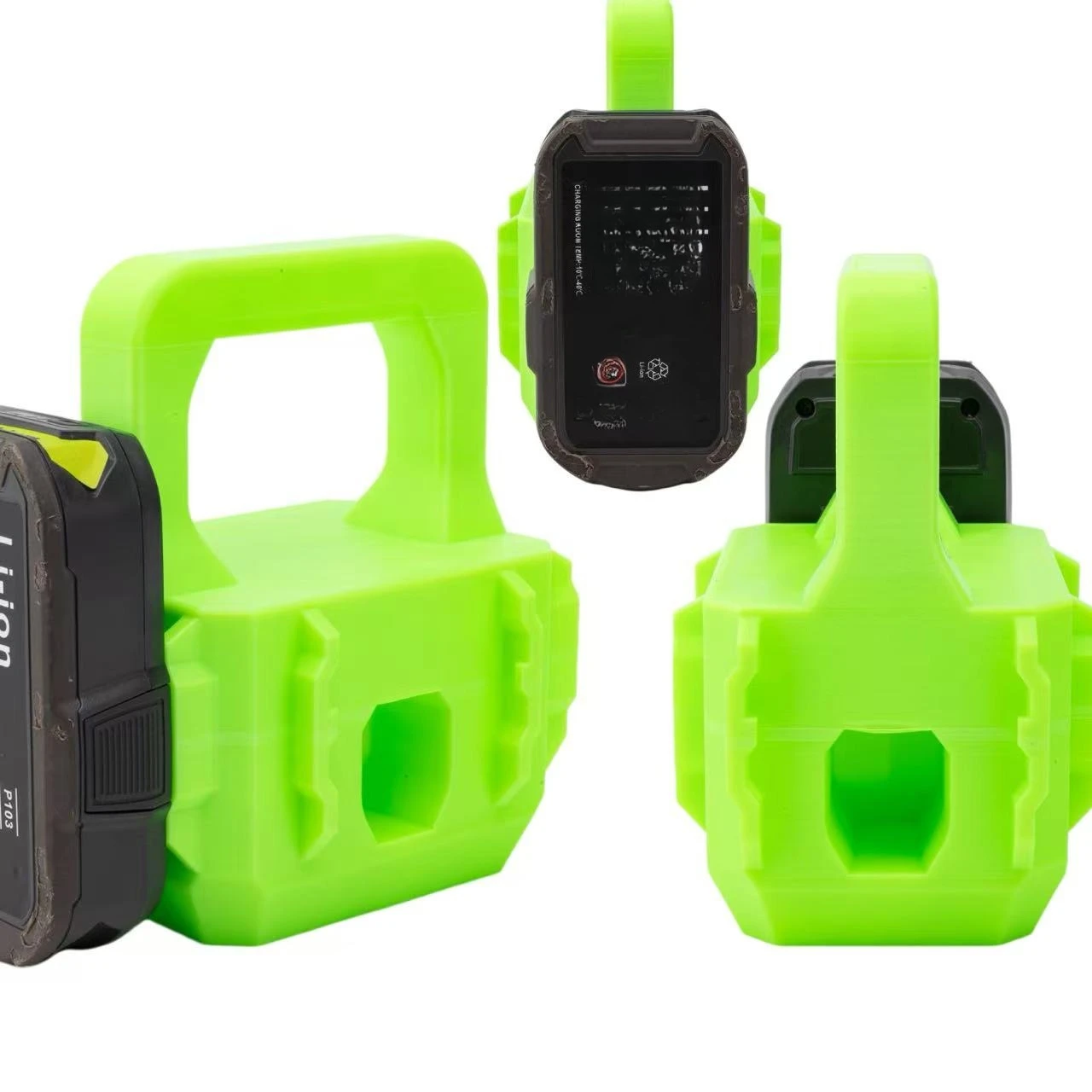 

For Ryobi 18V Power Tool Battery Caddy – 4-Slot Holder | Portable Battery Carrier | PETG | ONE+