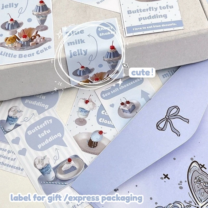 20Pcs Korean Ins Cute Sea Salt Cake Sealing Stickers Girls' KPOP Photocards Packing DIY Decal Bubble Mailer Express Box Labels