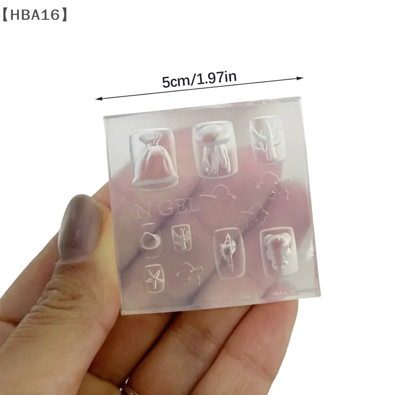 1 pz Conchiglia di mare Stella marina Pesce rosso Medusa Pesce Stampo per unghie in silicone 3D Estate Mare Medusa Stampo in silicone fai da te Stampo per nail art