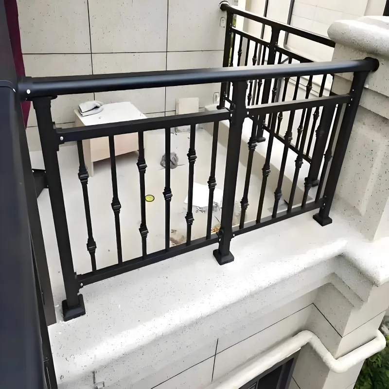 تخصيص درابزين شرفة أنابيب الصلب المجلفن مع درابزين شرفة الحديد المطاوع للخارجية المضادة للصدأ #3