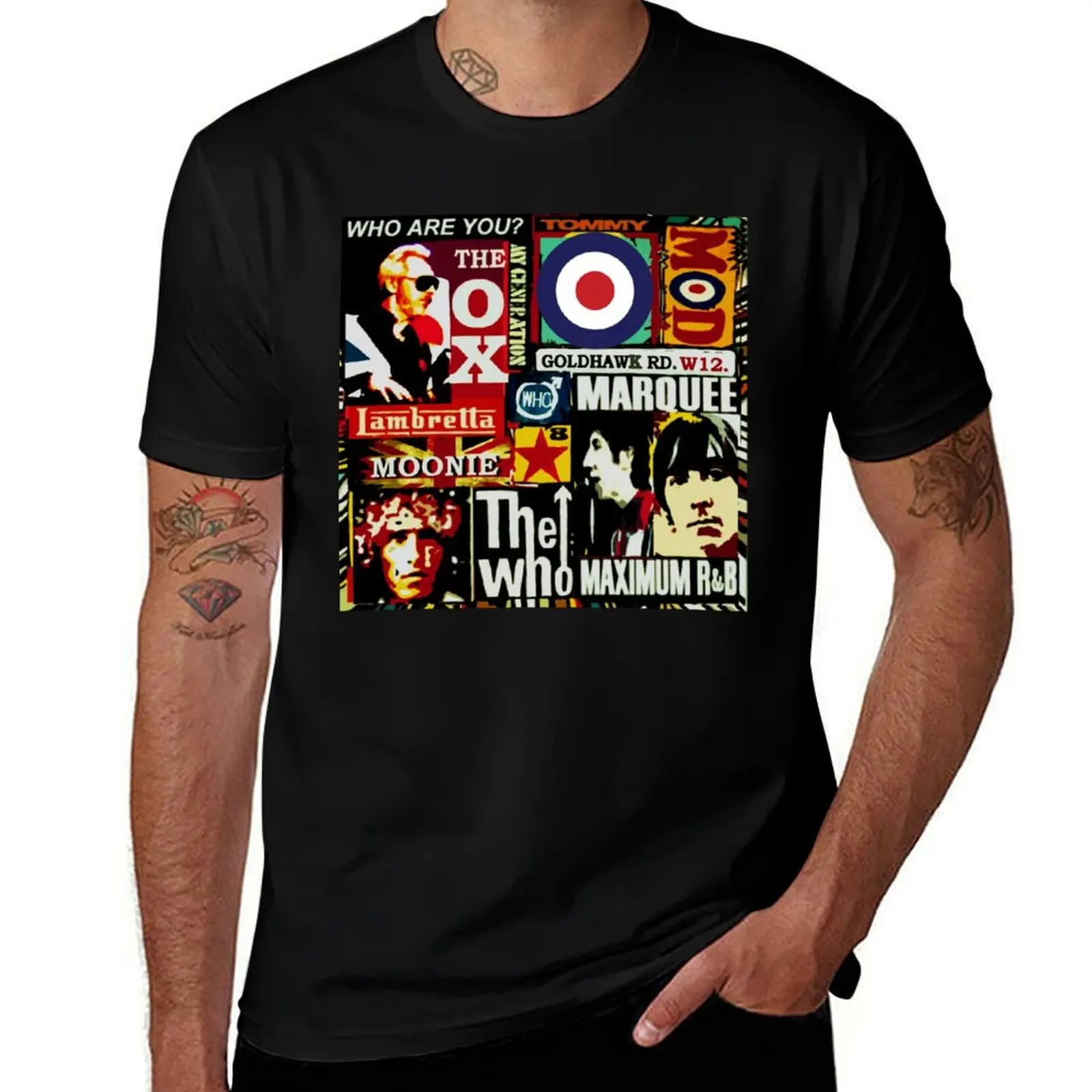 Modrophenia Mod Music Sixties Collage, T-Shirt Dry Fit Running Short Sleeve Top T-Shirt