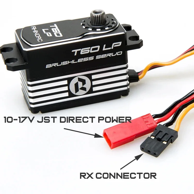 RhinoRC T60LP Low Profile 17V Brushless Direct Power Servo High Torque RC Car Crawler Boat