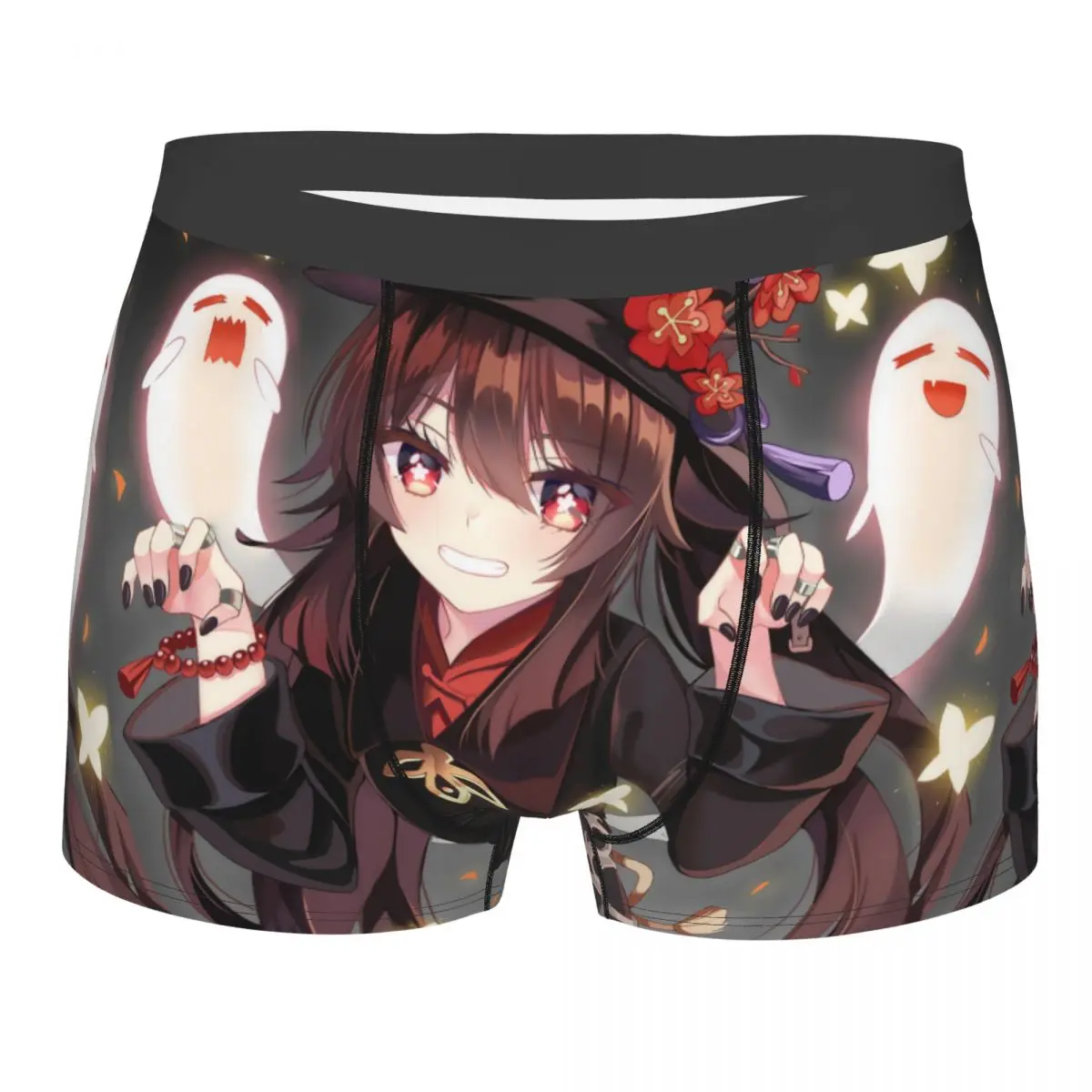 Men Hu Tao Boxer Shorts Panties Breathable Underwear Genshin Impact Amine Homme Printed Underpants