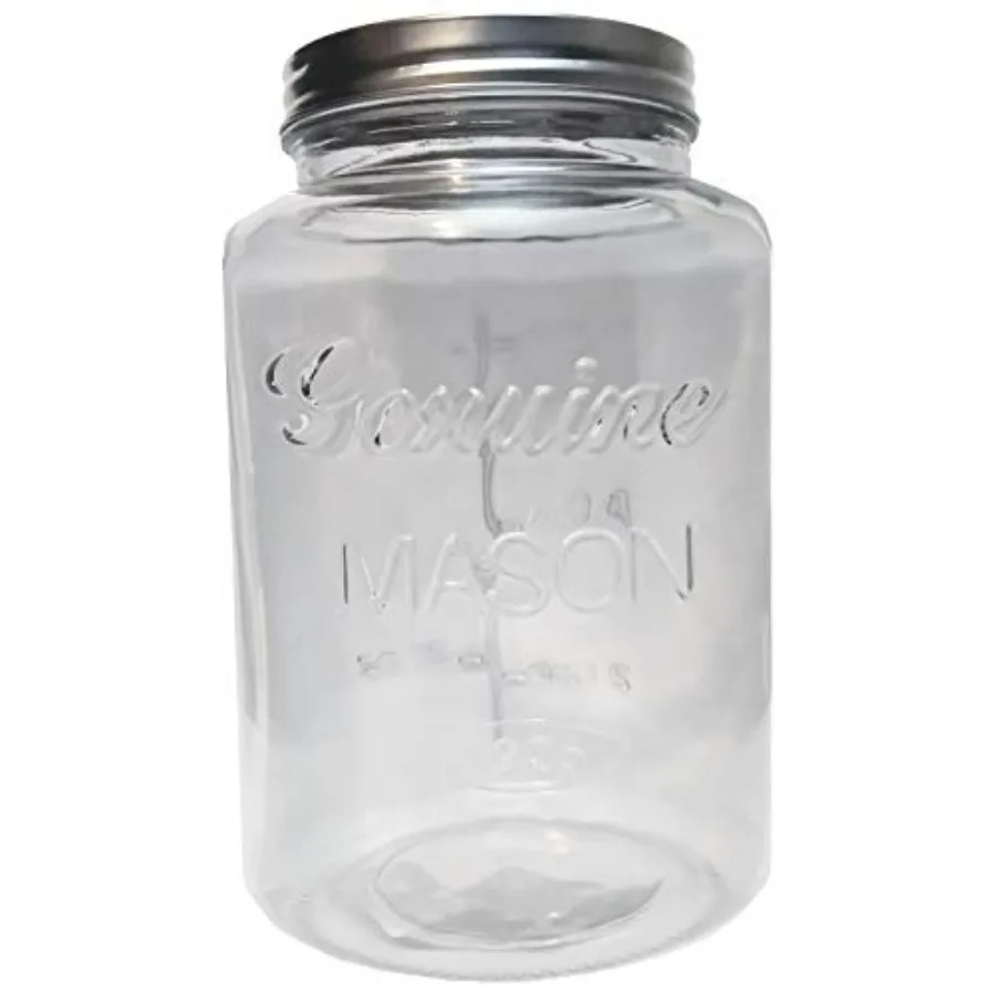 

102 oz Genuine Embossed Mason Jar for Home Storage and Kitchen Organization with Durable Glass Construction and Aesthetic Desig