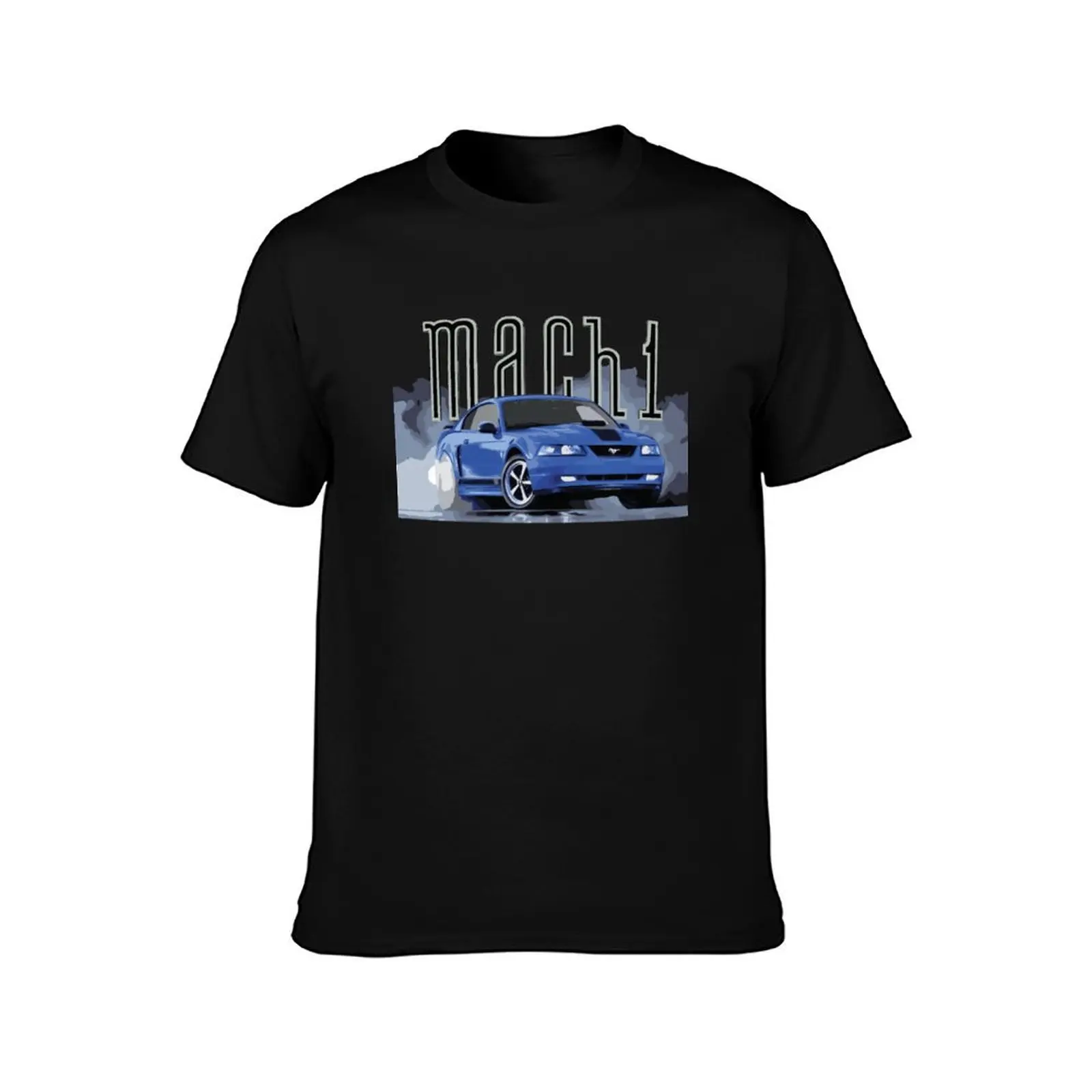 Mach 1 Mustang Gt Sn95 Classic Retro New Edge Azure Blue T-Shirt sweat oversized graphic tee shirts graphic tees Men's t-shirts