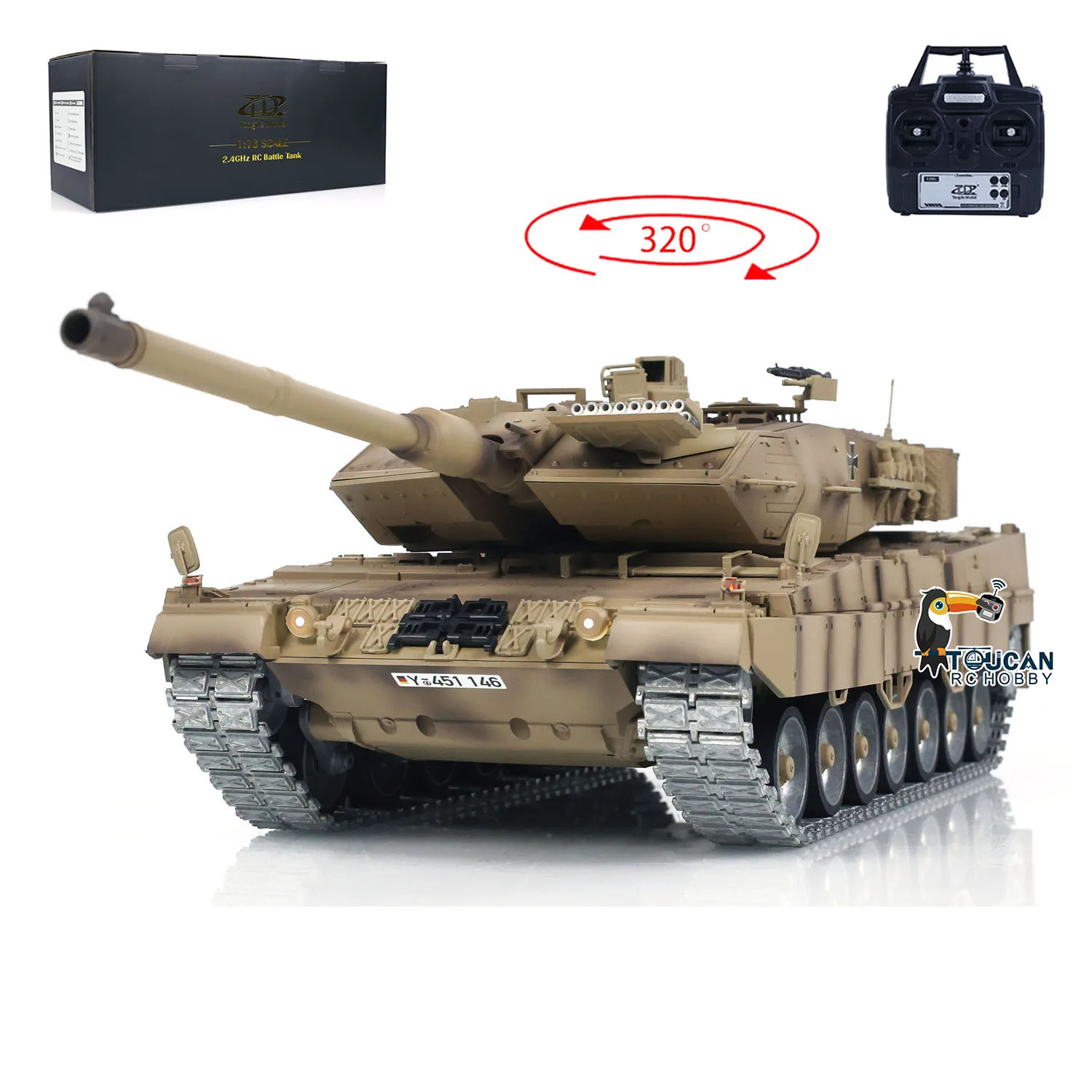 Toys TD 1:16 RC Tank German Leopard2A7 Radio Control Battle BB Tanks Ready to Run Panzer Metal Tracks Idier Road Model TH23300