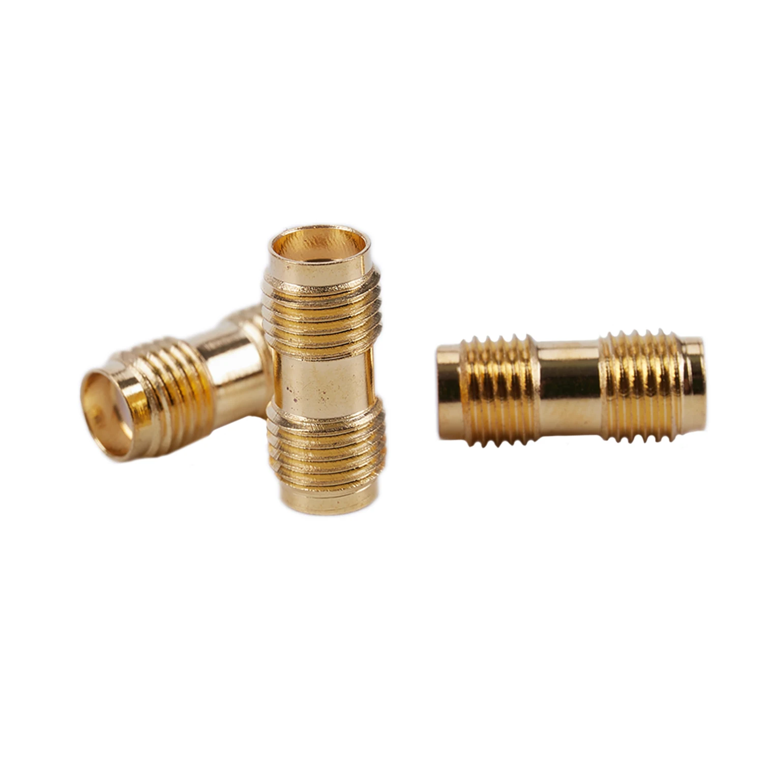 ABZW 3X Gold RF Connector SMA หญิง SMA หญิงสําหรับวิทยุ SMA-F ถึง SMA-F อะแดปเตอร์เสาอากาศ