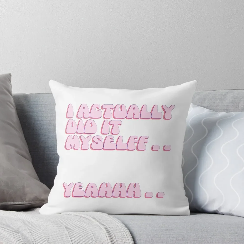 I actually did it myself. Julia Fox Quotes Throw Pillow anime girl Cusions Cover pillow