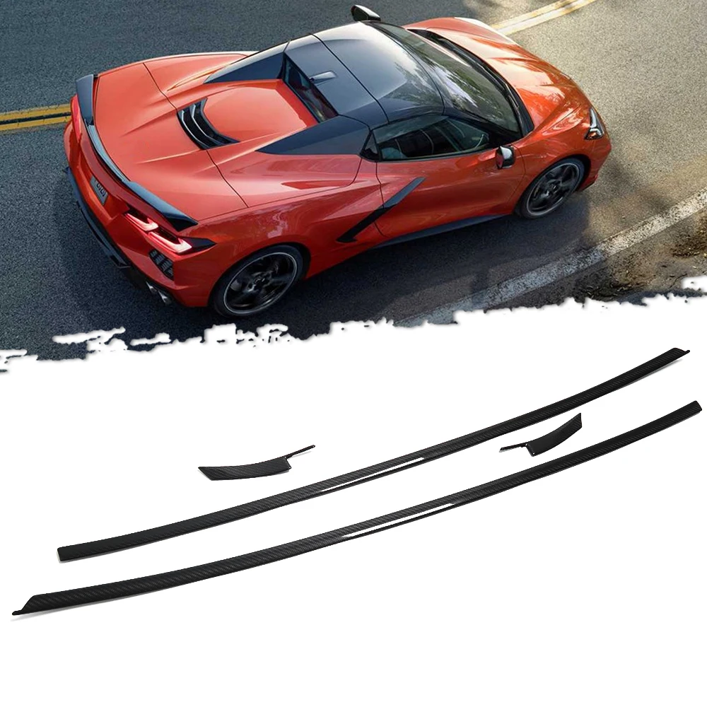 

For Chevrolet Corvette C8 Stingray Convertible Coupe Z51 Z06 2020-2024 Window Sill Molding Strip Real Dry Carbon Fiber Car Trim