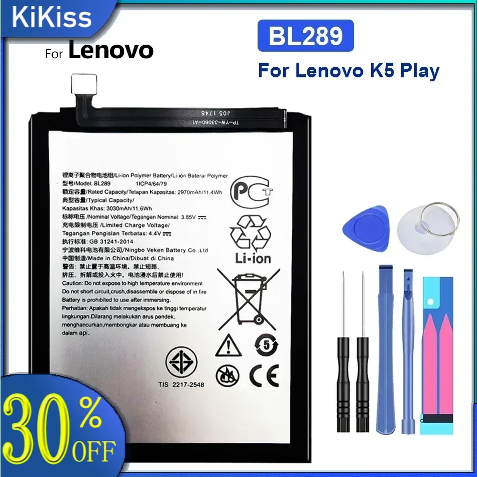 Replacement Battery BL289 ,3030mAh For Lenovo K5 Play L38011