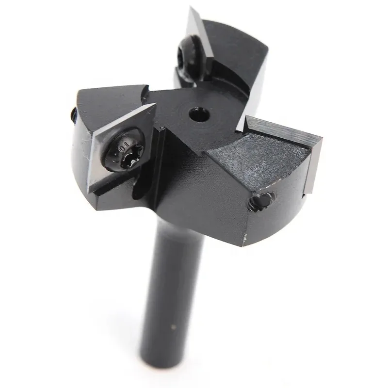 Fraise simple CNC Spoilboard Surface et Rabbeting Router Bits, raboteuse de Surface 3 Couteau à insérer indexable - Tige 1/2"