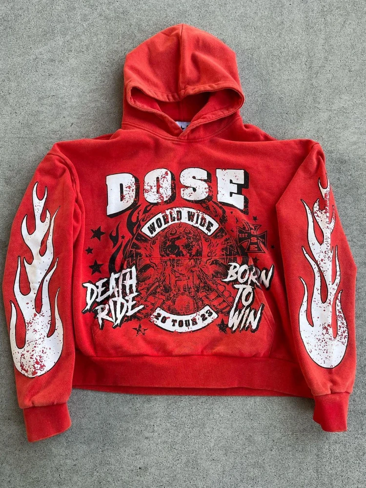 Men's Oversized Hoodie, Retro, Street, Hip Hop, Harajuku, Printed Letter, Goth Fashion, Casual, Harajuku, Assorted Sweater