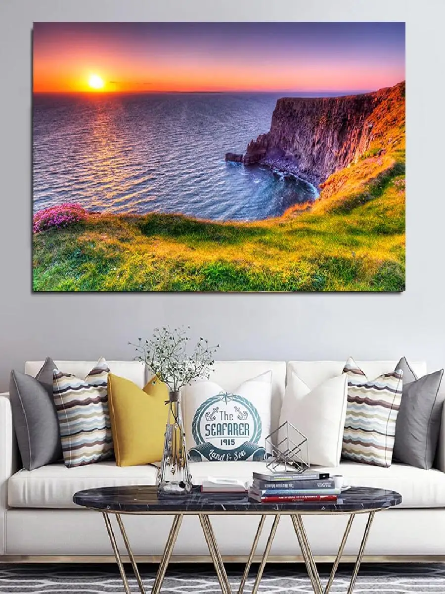 Stunning Cliffs of Moher Ireland Canvas Painting  Nature Seascape Landscape Posters  Prints for Living Room Wall Decor  Home Art