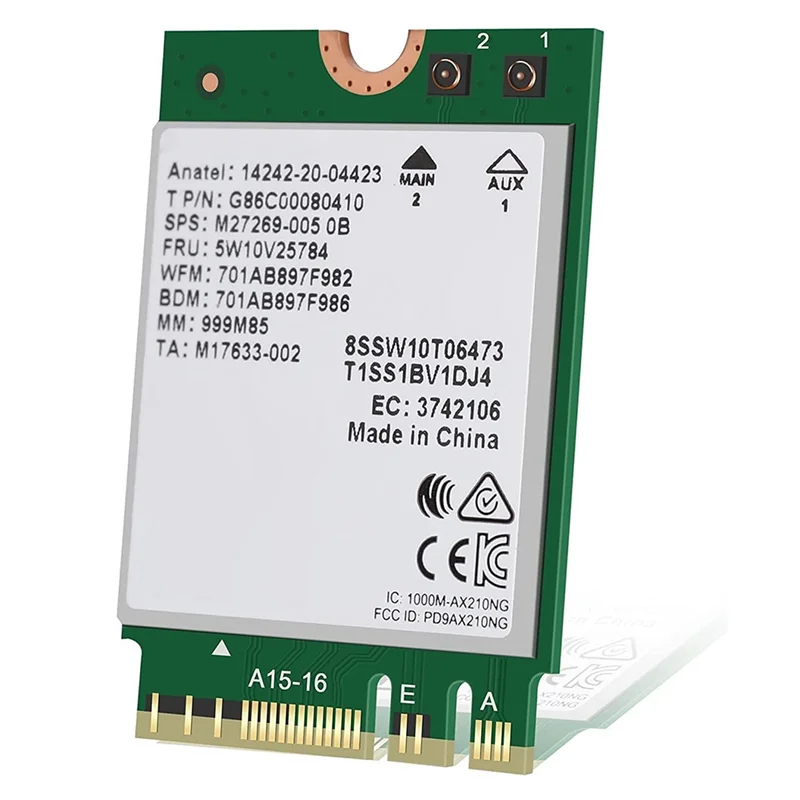 

ABBH-Intel AX210 802.11AX Bluetooth 5.2 Wireless Band Wi-Fi/Bluetooth Combo Adapter for Notebook Network Card Win10