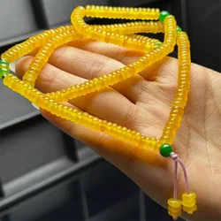 Certified Nature AAA Icy Green&Yellow Jade Jadeite 5.7*2mm Abacus Beads necklace