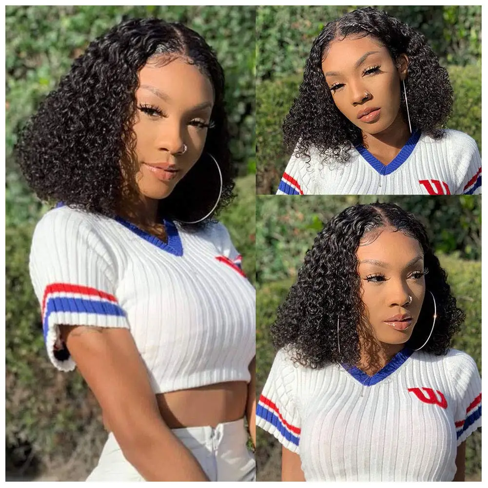 Water Wave Short Bob Lace Front Human Hair Wigs For Black Women Brazilian Pre Plucked 13x6 Frontal Wig 4x4 Deep Wave Closure Wig