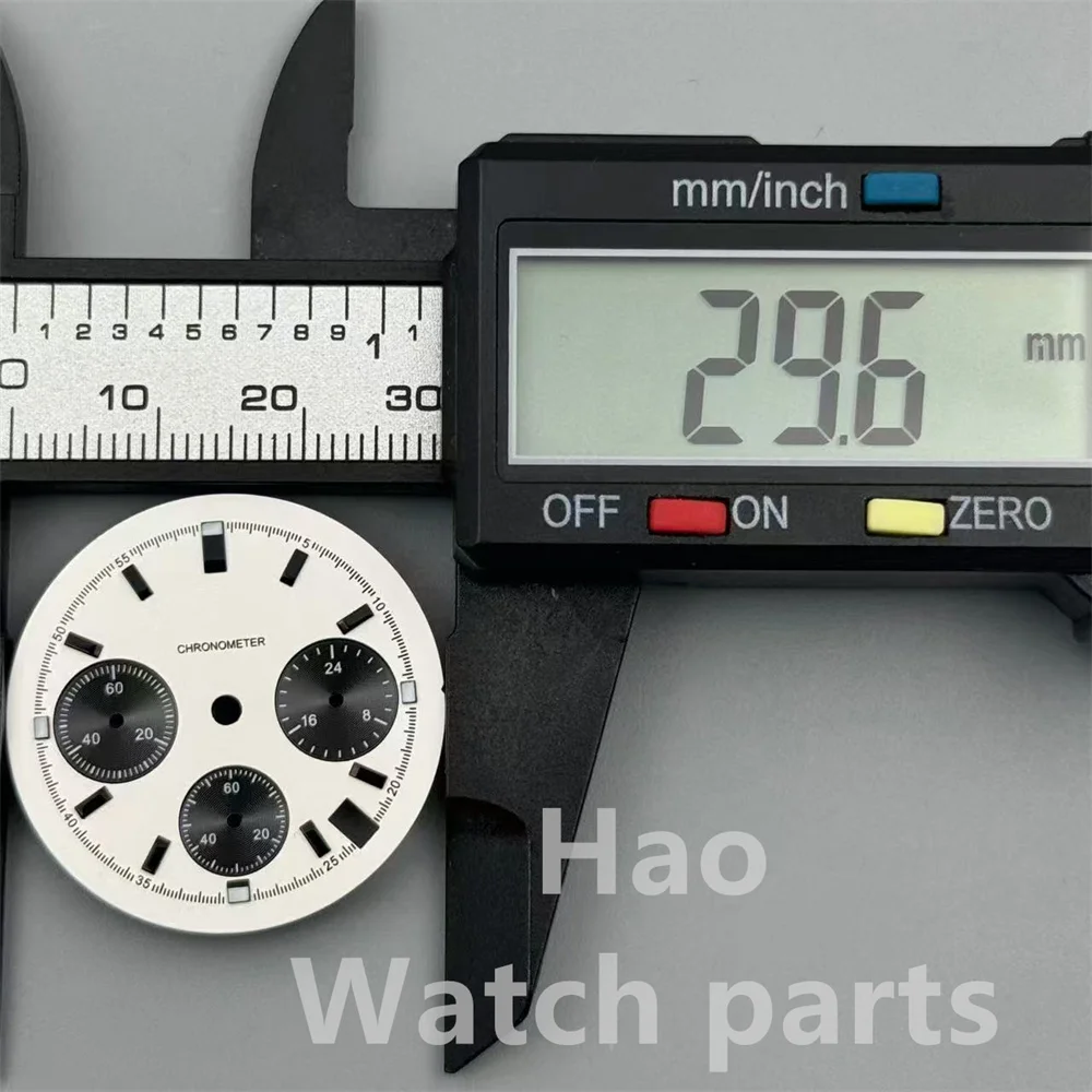 جديد 29.6 مللي متر أزرق ثلجي/بورجوندي أحمر/أسود/أبيض/كورال أخضر كرونوغراف VK63 الطلب مع VK63 6 دبوس الأيدي C3 Lume Fit VK63 #5