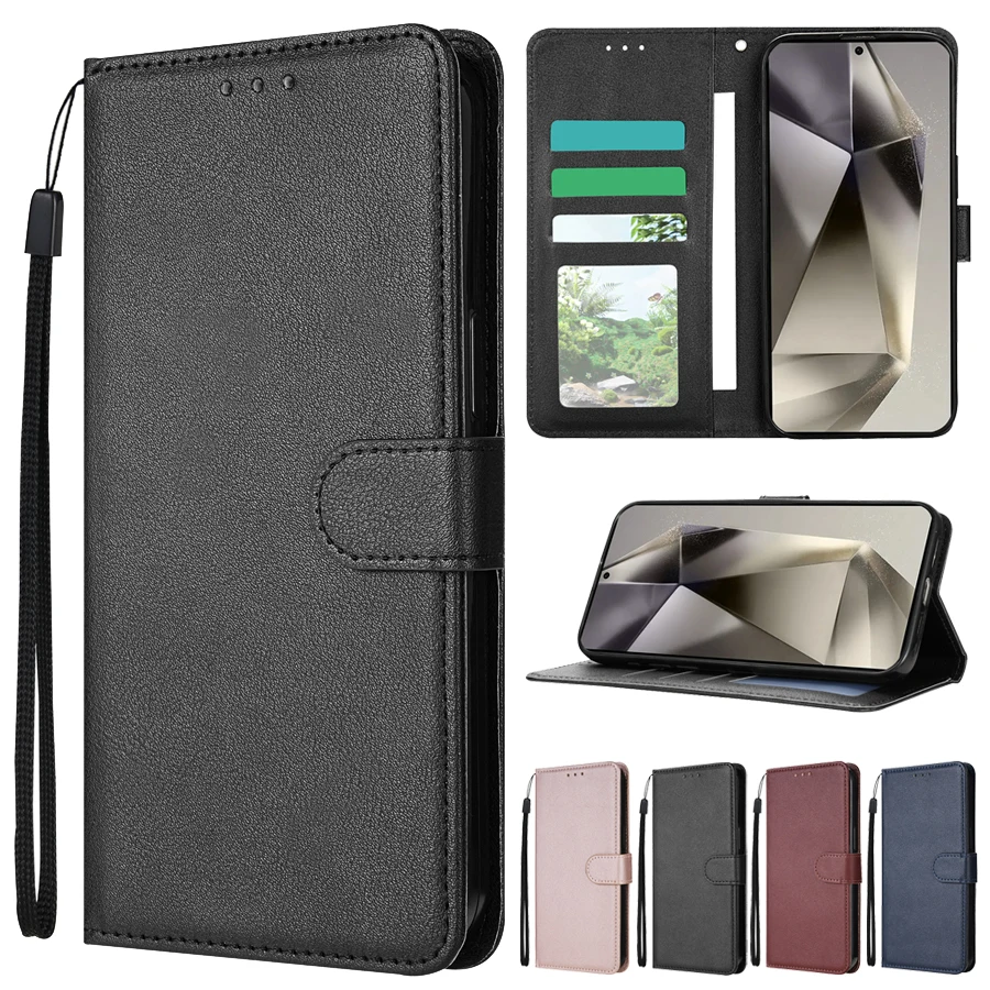 Wallet With Card Photo Frame Stand Magnetic Flip Leather Case For Samsung Galaxy S24 Ultra S23 FE S22 Plus S21 S20 FE S10 S9 S8