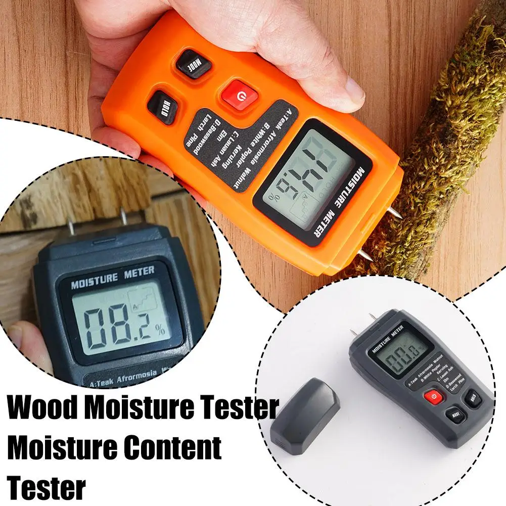 Two-pin Digital Wood Moisture Meter 0~99.9% Wood Moisture Moisture Wood Meter Moisture Wood Display LCD Tester I1M1