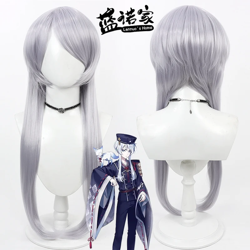 

Аниме Touken Ranbu Shirakawa Yoshimitsu Cos, парик для косплея, реквизит для Хэллоуина, карнавала, синтетические волосы, термостойкие + шапочка для парика