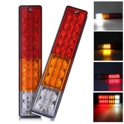 20-LED Truck Trailer Tail Light Turn Signal Reverse Brake Light, Stop Rear Flash Lamp,3W 12V Red-Amber-White Waterproof