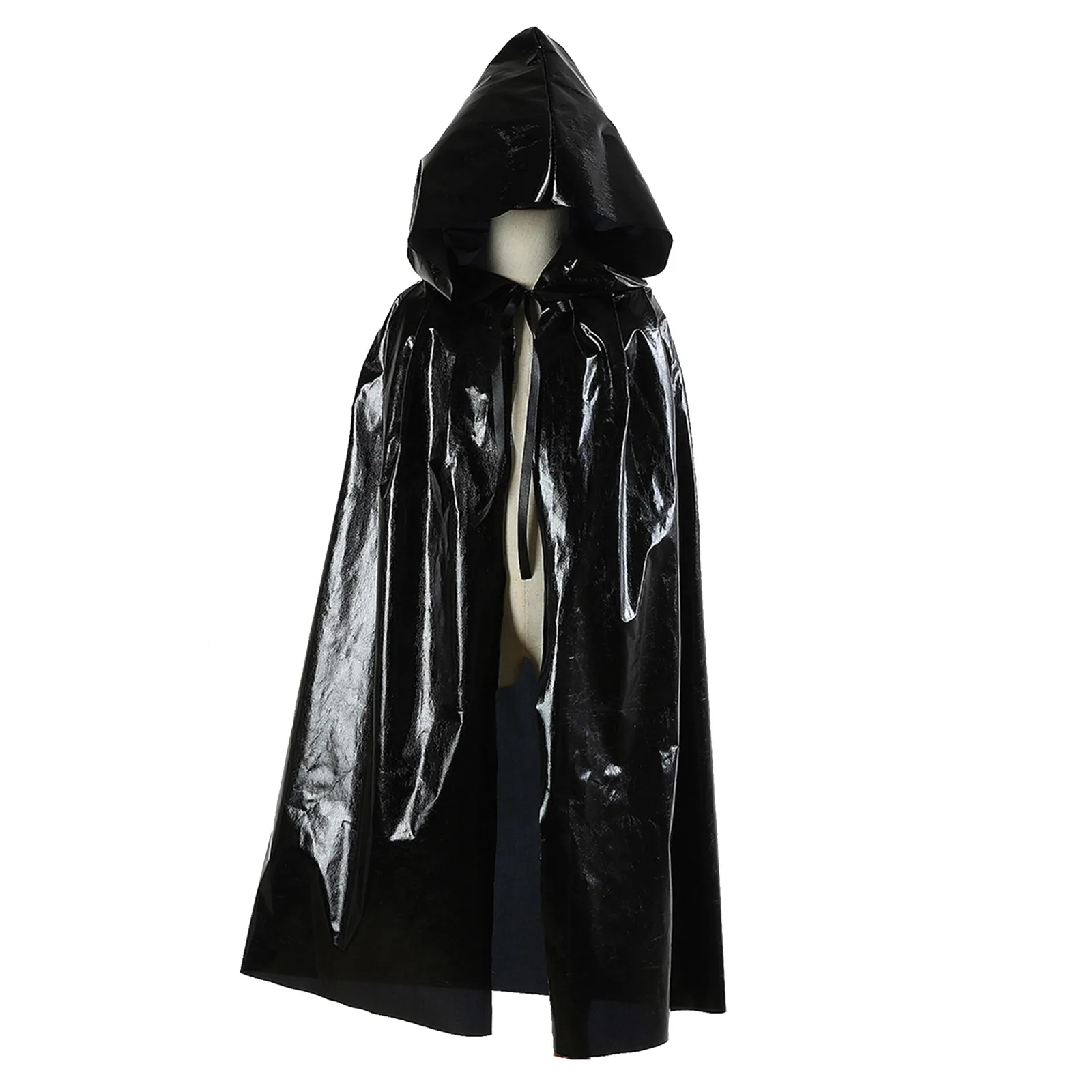 Robe à capuche métallique brillante pour enfants, cape d'Halloween, sorcière, vampire, Everak, filles, garçons, carnaval de Pâques, fête de rave, olympiques de cosplay