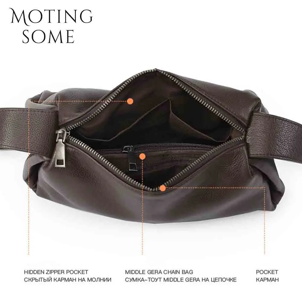 Motingsome Minimalism Style Women Saddle Bags Full Grain Cowhide Shoulder Handbag Mini Tote Daily Bag American Pillow New 2024