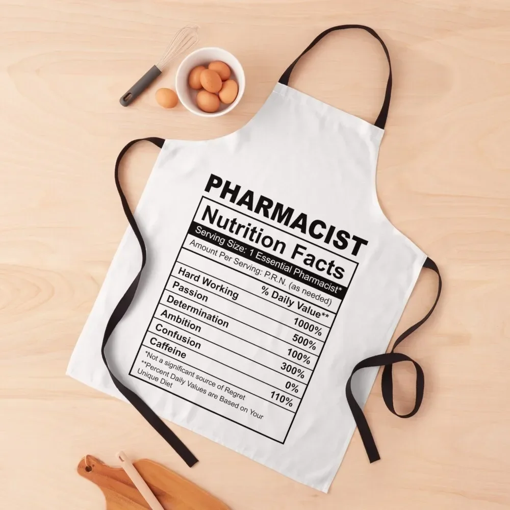 Pharmacist Nutrition Facts Funny gift for pharmacy student Apron Waterproof Kitchen Woman Trim Cloth Kitchen Things Sexy Apron