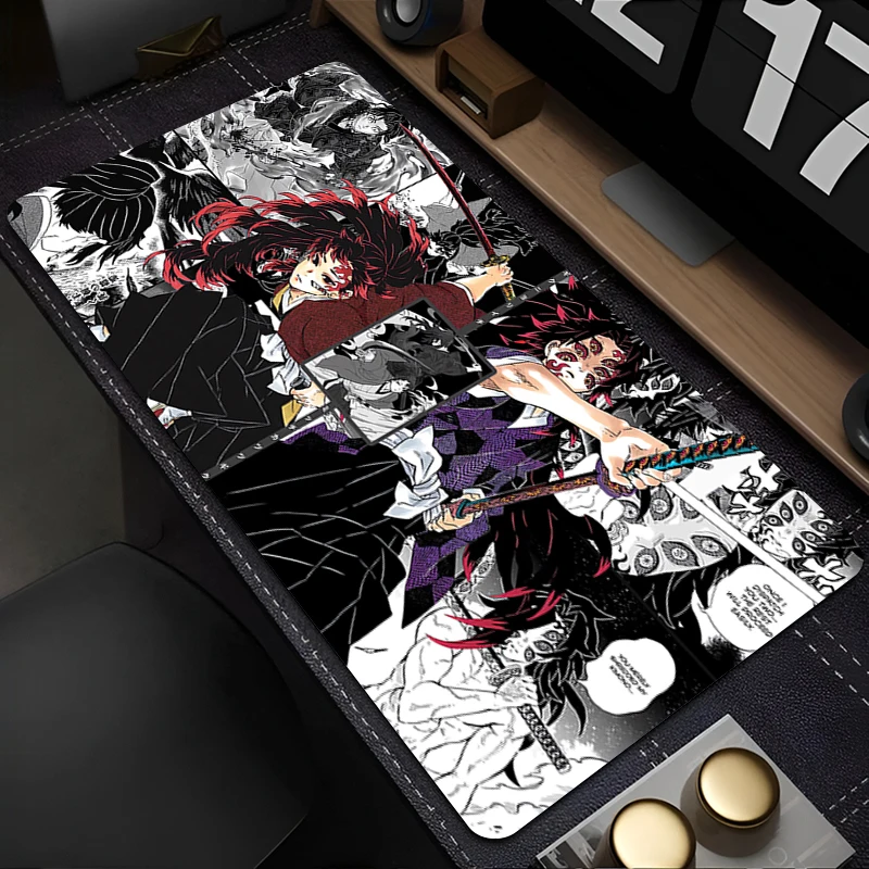 Alfombrilla de ratón para ordenador portátil, alfombrilla de escritorio extendida de Anime japonés, PC Demon Slayer Kokushibo, alfombrilla para teclado Tsugikuni Michikatsu Yoriichi HD