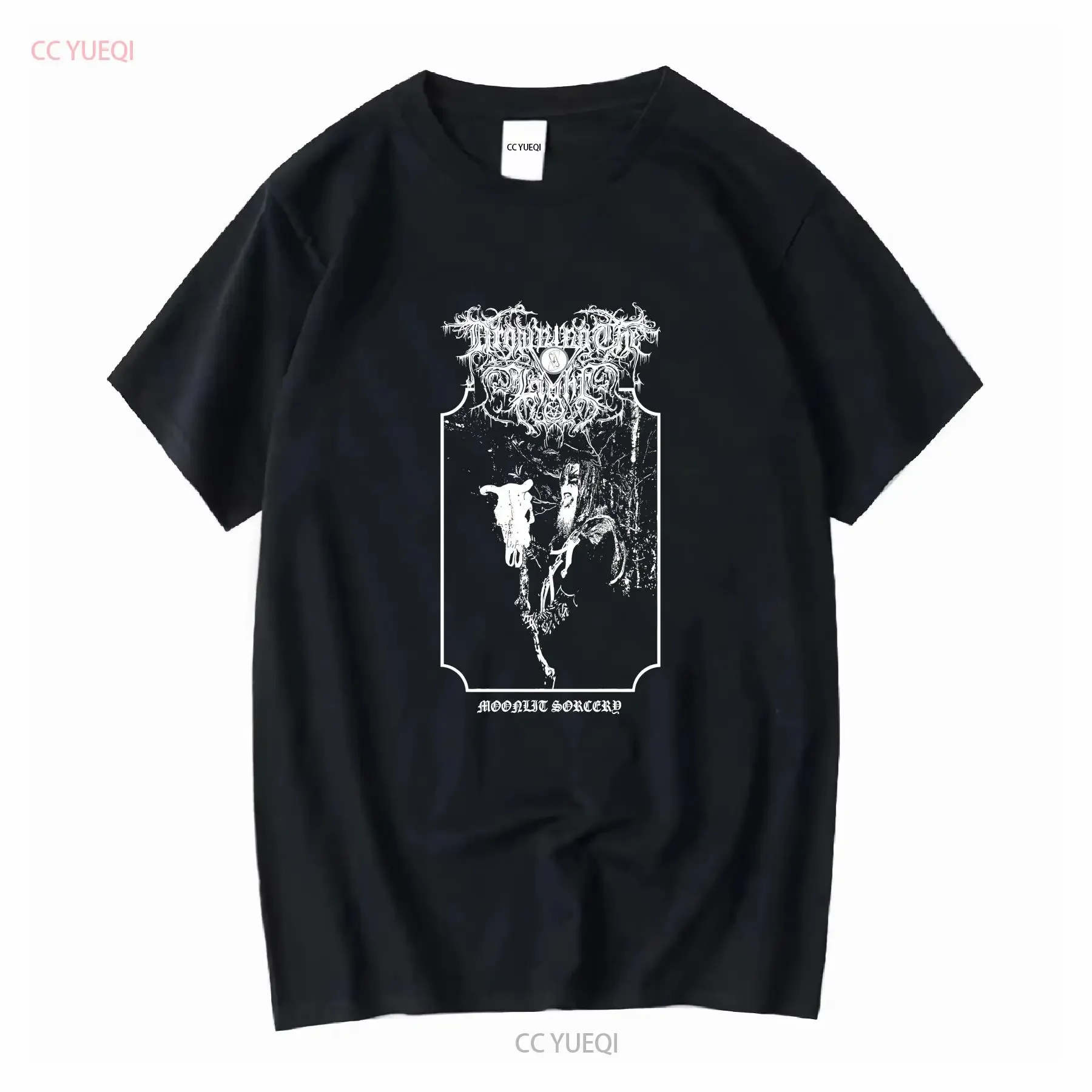 

Drowning The Light Moonlit Sorcery T Shirt Large Black Metal vintage Washed Top For Everyday Wear homme Casual streetwear