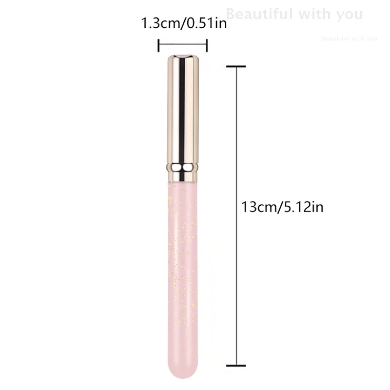 Pinceau de maquillage pour lèvres et correcteur en Silicone rose brillant, avec couvercle Q, applicateur de rouge à lèvres à tête ronde douce, outil cosmétique multi-usage