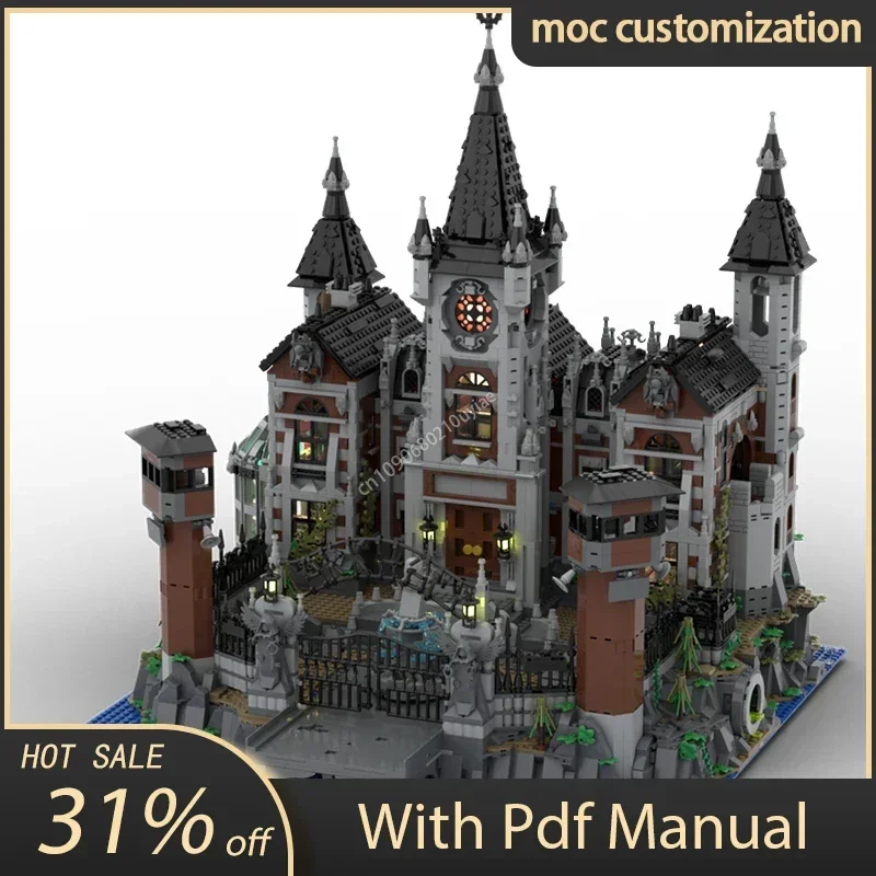 

6726 шт. модульные строительные блоки Arkham Asylum, кирпичи, больничная архитектура, собранный подарок на день рождения Moc 613002