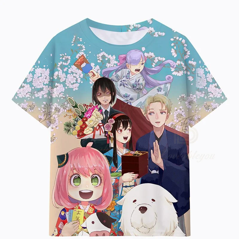 Boys Girls T-shirts Kids Cartoon Anime Graphic SPY×FAMILY Print 3D Short Sleeve T Shirt Anya Forger Print Tops Tees Teen Clothes