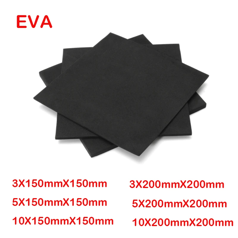 Black EVA Foam Sheets Punch Sheet Craft EVA DIY Handmade Model Making Material 150x150mm/200x200mm