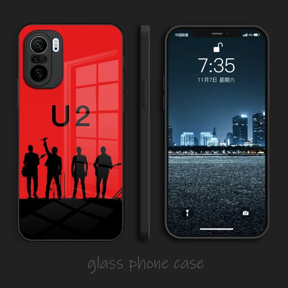U-U2 Pop B-Band funda de teléfono para Redmi 13c 12 12c 13 Note 13 Pro Plus 11 12 Pro 10 11s 12s funda de vidrio templado