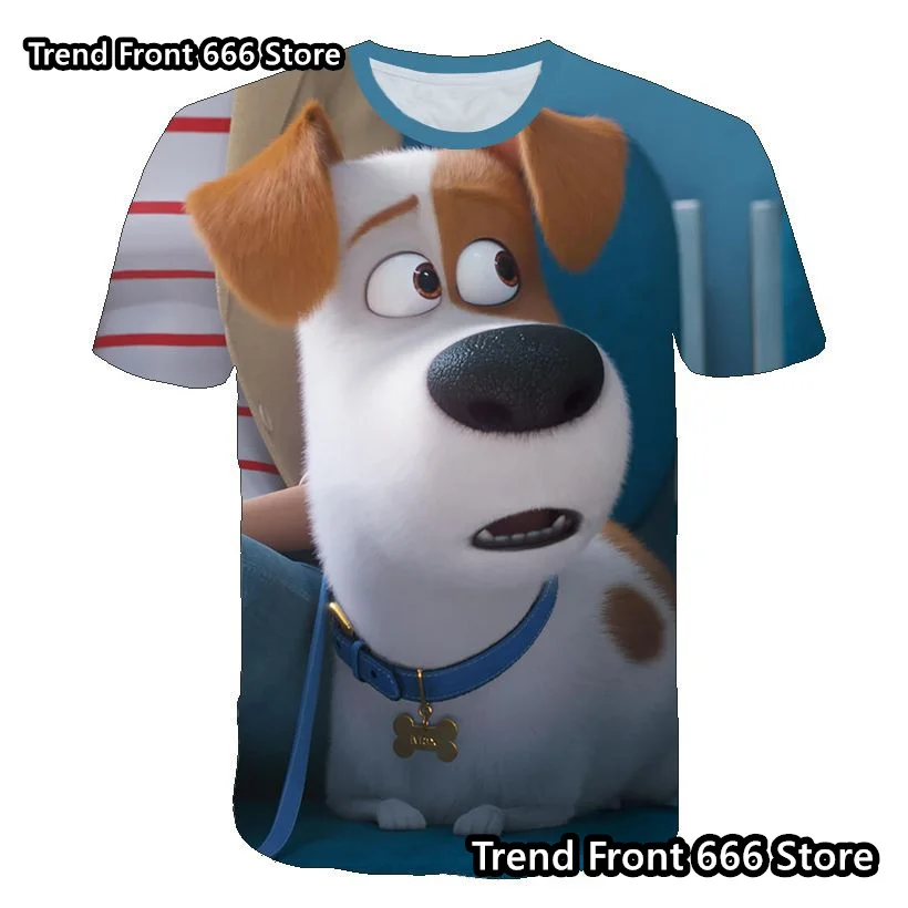 The Secret Life of Pets Children\'s Tshirt Hot Cartoon Movie Joint Lovely Puppy Pattern Kids Tshirts Boys Girls Daily Tops