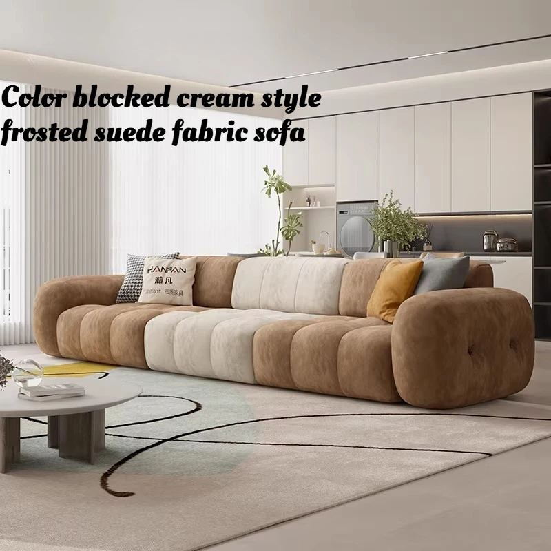 

Cream Style Modern Sofa Fabric Minimalist Comfortable Sectional Design Sofa Living Room Relaxing 3 Seater Home Accessories